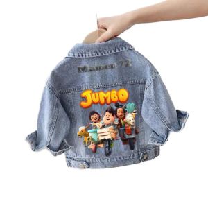 JAKET JEANS ANAK GAMBAR JUMBO DAN TUNGTUNG SAHUR MOTIF SABLON