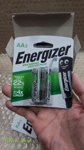 Vỉ 2 pin sạc AA 2000mAh 1.2V Energizer Recharge - Made in Japan