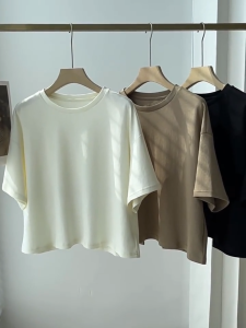 【Buy 1 Get 1】Basic Shirt Oversized Tshirt Clothes Woman Top Streetwear Round Neck Short Sleeve Plain Tropical CrewneckT-shirt