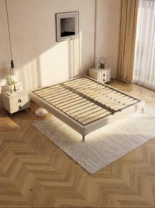 Silent Steel-wood Solid Wood Bed Frame 1.8m