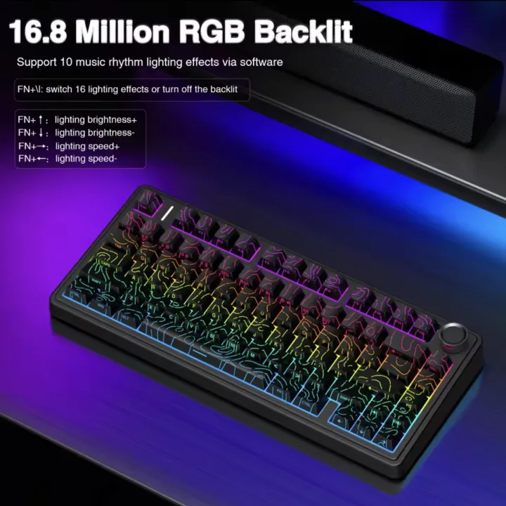 Aula F75 Bàn Phím Cơ 80 Phím 2.4G/Bluetooth/có dây tri-chế độ Hotswap đèn nền RGB 3/5pin chuyển đổi bàn phím cơ (F75max) | BigBuy360 - bigbuy360.vn