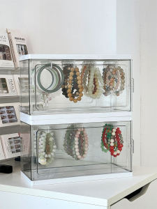 Large Capacity Acrylic Crystal Bracelet Storage Box Display Case for Home Desktop Jewelry Organizer Simple Style Plastic Box