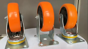 Trolley Push Caster Wheel(S) Color Orange Heavy Duty 1.52345" Fixed Swivel And Swivel With Lock