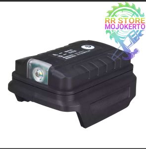 Adaptor/Charger Baterai Cordless Konverter Dual USB Output Port 2A + Lampu LED