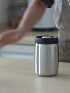 1200ml Hạt Cà Phê Bình Hút Chân Không Bằng Thép Không Gỉ Hộp Đựng Thực Phẩm Thân Thiện Với Môi Trường Giữ Tươi Hộp Đựng Nhà Bếp