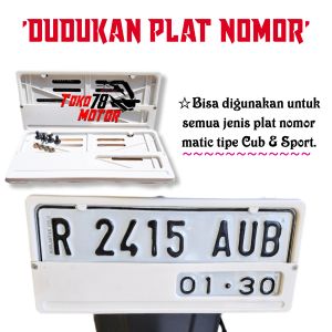 Cover Dudukan Plat Nomor motor putih Universal