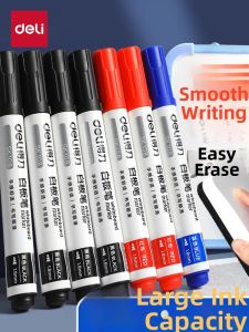 deli | Erasable Water-Based Black Marker Pen for Education