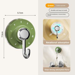 FAJIENUO | No-Drill Strong Load-bearing Vacuum Hook for Kitchen Walls Bathrooms and Behind Doors