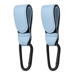 1/2pcs Baby Stroller Hook PU Leather Pram Organizer Diaper Bag Hanger Climbing Buckle Hooks Stroller Travel Accessories