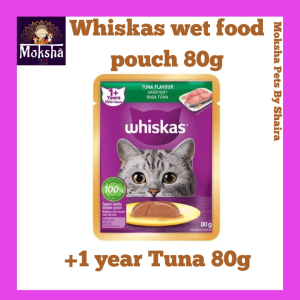 Whiskas wet food pouch 80g x 24pcs Adult +1 Kitten JR