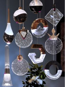 Aluminum Crystal Bedside Small Droplight Bedroom Normcore Creative Living Room Background Wall Hallway Single Double-Headed Long Line Light