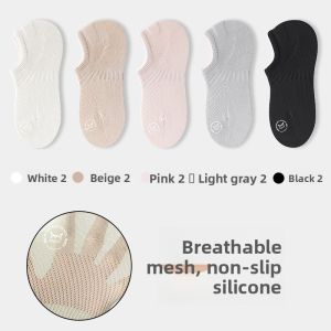 MiiOW | Womens Invisible Sport Short Socks Thin Cotton Mesh Breathable Sweat Absorbent Summer Anti-Odor Cat Person Socks 10 Pairs