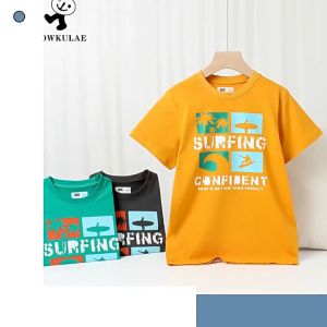 Áo thun bé trai AKL 25-45kg hàng Quảng Châu áo cotton ngắn tay bé trai size đại hàng Quảng Châu