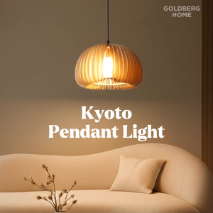 Kyoto Style Pendant Light - Premium Wood Style - 18/30 CM - Bedroom Living Room Dining Room - E27 Light | Goldberg Home