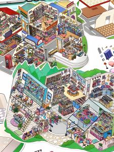 Infeelme Large Size Scenic Stickers Open for Business Series Miniature Scene Decorative Paper Products Business Supplies