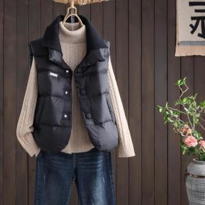 Thickened Warm Duck down Cotton Vest Womens Outerwear Sleeveless Loose Fit Autumn Winter New Style Fashionable Slimming Top