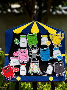 The Color Monster My Emotion Little Monster Picture Book Teaching Aids Apron Drama Felt Story Muppet Stickers