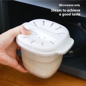 Food-Grade PP Microwave Rice Cooker Multifunctional Rice Washing and Draining Quick Cooking Lunch Box Suitable for Office Worker