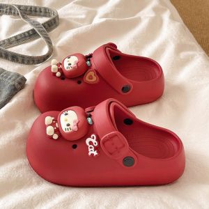 Cute Kt Cat Pattern Non-slip Platform Clog Sandals