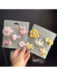 Adorable Princess Style Hair Clips for Girls Full Cloth Duckbill Hair Accessories Baby Girls Cute Rabbit Ear Hair Grips