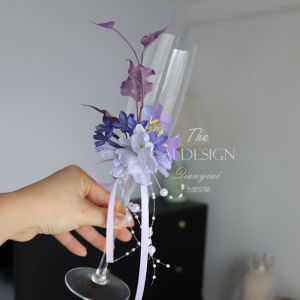 Wedding Decoration Creative Forest System Simulation Flower Couple Glasses Flowers Art One Pair New Bride Groom Decorative Celebration