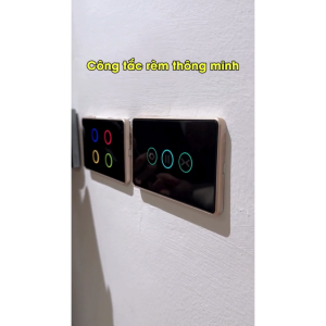 (Rạng Đông)(WIFI) Công tắc cảm ứng rèm vuông thông minh CTCU.WF V.REMT Kết nối Wifi