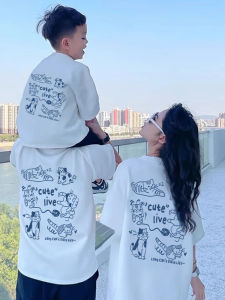 JIEBANXI | Cartoon Printed Family Matching T-Shirts Short Sleeve