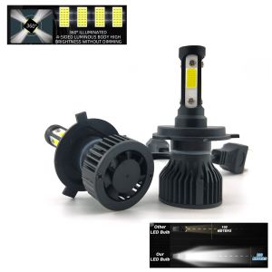 2X 4Sides LED Headlight Car H7 H4 H11 H13 9004 9005 5202 9007 H13 2Sides H3 H1 White Bulbs Auto Headlamp 12V Four Luminous Faces