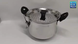 Stainless Steel Rice Boiler Pot with Strainer Lid 3.3L 4.6L Gas & Induction Compatible