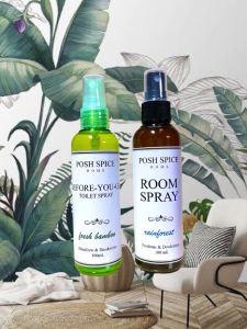 Fresh Bamboo Poo Spray Toilet Spray and Air Freshener by Posh Spice - Disinfecting Spray Odor Eliminator Odor Remover