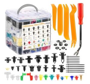 หมุดพลาสติกรถยนต์ รถยนต์ หมูดยึดกันชน 6ขนาด 1420 ชิ้น รูปแบบ HE26 ดตกแต่ง Fastener หมูดรถยนต์ หมูพลาสติก + เครื่องมือ