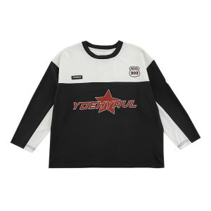 Lightweight Breathable Long Sleeve Letter Print T-Shirt for Boys Summer Trendy Childrens Clothing UPF Sun Protection Top