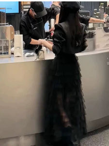 Elegant Black Mesh Skirt Fashionable Commute Street Style Womens High-End Feelings Spring Summer New Arrival Midi Skirt