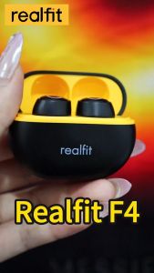 Realfit F4 AI Noise Cancelling Bluetooth Earphone dengan Kontrol Mikrofon Aplikasi Kustomisasi EQ Latensi Rendah