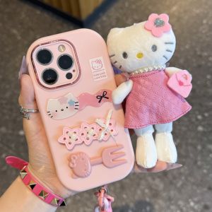 Lucky KT Cat Design Phone Case for Xiaomi 15spro 14 Note13 Full Cover 12s Silicone Civi4 Redmi Note14/13 Anti-Fall K80 Cartoon K70 Womens 50 Mobile Phone Case