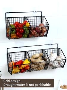 Kệ Để Đồ Nhà Bếp Nhà Tắm Giá Đựng Hành Tỏi Đồ Khô Dán Tường Tặng Miếng Dán