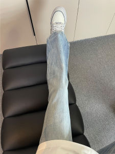 LIUBU | American Style Washed Lightning Pattern Boot Cut Slim Fit High-Street Vibes Jeans