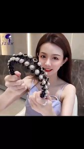 JZBH-ที่คาดผม สไตล์แฟชั่นเกาหลี ที่คาดผมประดับมุก สำหรับผู้หญิง