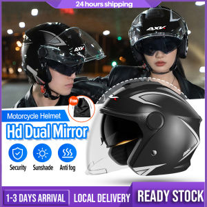 Helmet Motor Topi Keledar Motorcycle Helmet Double Visor Open Face Safety Motosikal Bike Helmet (Suit 54-61CM) Rider Electric Bike