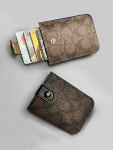 Slim Ultra-Thin Womens Card Holder Bank Card Clip Pull-Out Design Small Geometry Pattern Leather Pouch for Young Women