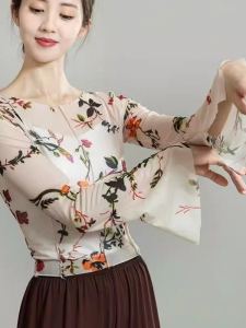 Áo Tập Khiêu Vũ Hiện Đại Ôm Vừa Vặn in Họa Tiết Cổ Điển Thời Trang Áo Cưới Hoa Đông Áo Khiêu Vũ Nữ