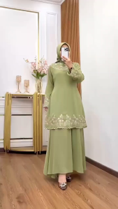 ZIFA FASHION // COD // ELINA DRESS SETROK TERBARU // SETELAN DRESS+ROK CRUTY BORDIR KEKINIAN // DRESS SET ROK BORDIR MALAY BESTSELLER // BAJU KURUNG MALAY TERBARU // *ZK