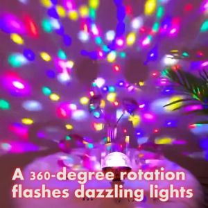 E27 Stage Lamp RGB LED Bulb Magic Ball Rotating Bulb Flash Colorful Atmosphere Light For Holiday Party Bar KTV Disco