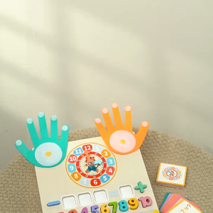 3-in-1 Math Learning Board Clock Addition Subtraction Montessori Educational Toy Preschool Kids Gift