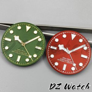 DZ 29mm Retro Green Wine Red Sterile Watch Dial Gold/Silver Edge Snowflake Hands Luminous Fit NH34 NH35 ETA2824 PT5000 Movement