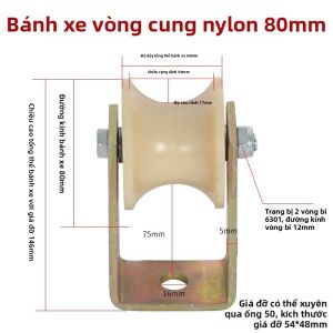 Bánh Xe Hướng Dẫn Hình V/U Nylon