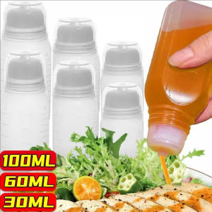 30/60/100ml Squeeze Sauce Bottles Mini Squeeze Bottles With Lid Portable Salad Ketchup Dispenser Condiment Bottle Kitchen Accessories