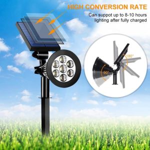【Ready Stock】7 LED Adjustable Solar Spot Lights LED Solar Light Outdoor Garden lamp IP65 Waterproof Landscape Lawn Spike Lamps Solar Led Outdoor Light LED Solar Lawn Light Waterproof Garden Lamp Light Sensor Control Pin Lights for Yard Path Lawn