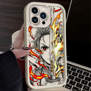 Bandai | Ốp Lưng Silicon Phong Cách Thở Hơi Demon Slayer Tanjiro Giyuu Cho iPhone 17/16/16E/15/14/13/12/11 Pro Max/XS/X/S/Max/XR/SE 2020 - Chống Trầy Xước Nhẹ Bảo Vệ Mờ