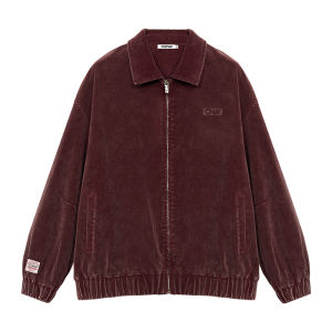 CANOTWAIT_ | Distressed Corduroy Logo Collar Jacket